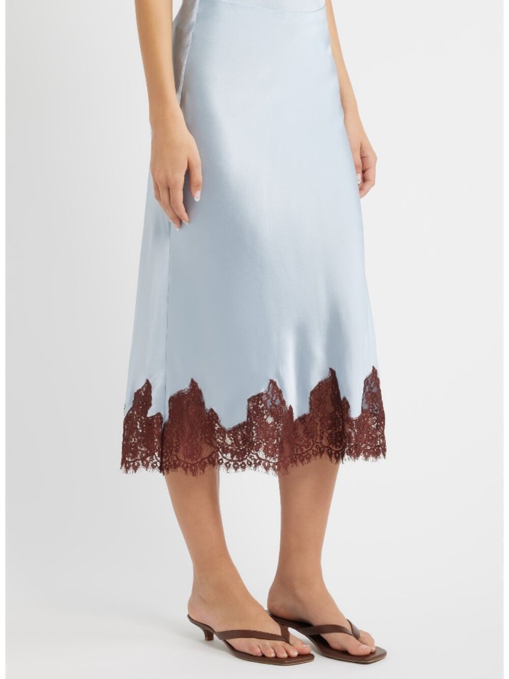 Carolina Lace Trim Silk Skirt